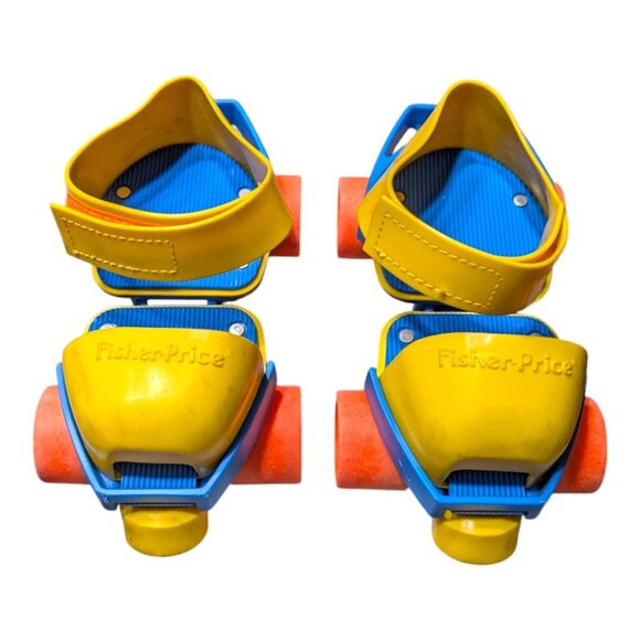 Vintage Fisher Price 1-2-3 Grow With Me Roller Skates Blue/Yellow - Adjustable - Picture 6 of 6